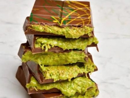 Dubai Pistachio and Kunafeh Chocolate Bar Callebaut Original For Sale