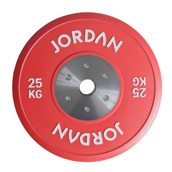 JORDAN 140kg Calibrated Colour Rubber Competition Plate Set - 2x10kg, 2x15kg, 2x20kg, 2x25kg Online Hot Sale