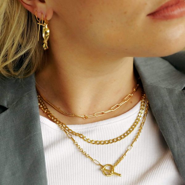 Estée Lalonde Interlock Chain Necklace 18ct Gold Plate Online