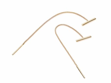 Estée Lalonde T Bar Box Chain Earrings 18ct Gold Plate on Sale