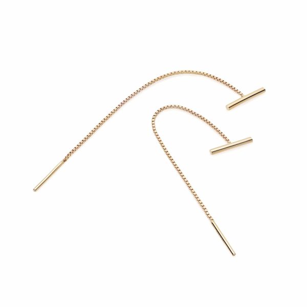 Estée Lalonde T Bar Box Chain Earrings 18ct Gold Plate on Sale