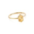 Estée Lalonde Mini Sunburst Shield Ring 18ct Gold Plate Discount