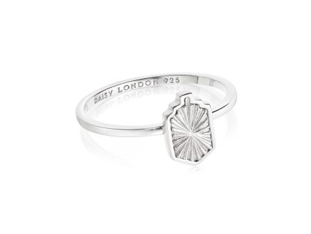 Estée Lalonde Mini Sunburst Shield Ring Sterling Silver Online now