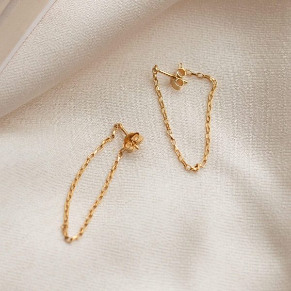 Estée Lalonde Box Chain Earrings 18ct Gold Plate on Sale