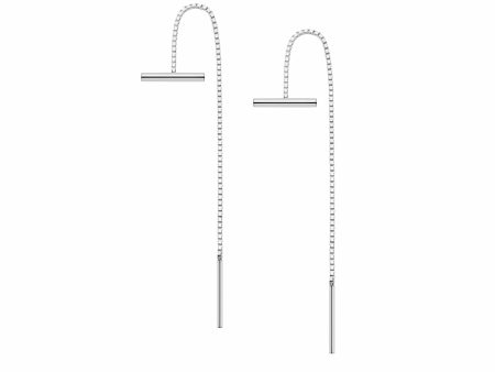 Estée Lalonde T Bar Box Chain Earrings Sterling Silver For Sale