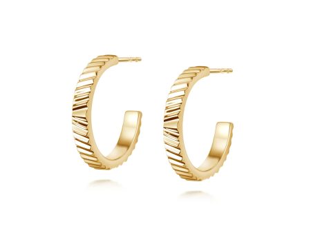 Estée Lalonde Sunburst Midi Hoop Earrings 18Ct Gold Plate Fashion