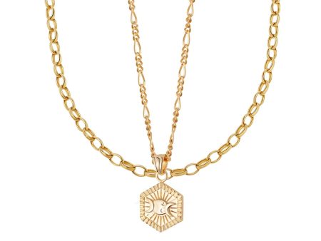 Goddess Glow Necklace Layering Set 18ct Gold Plate For Discount