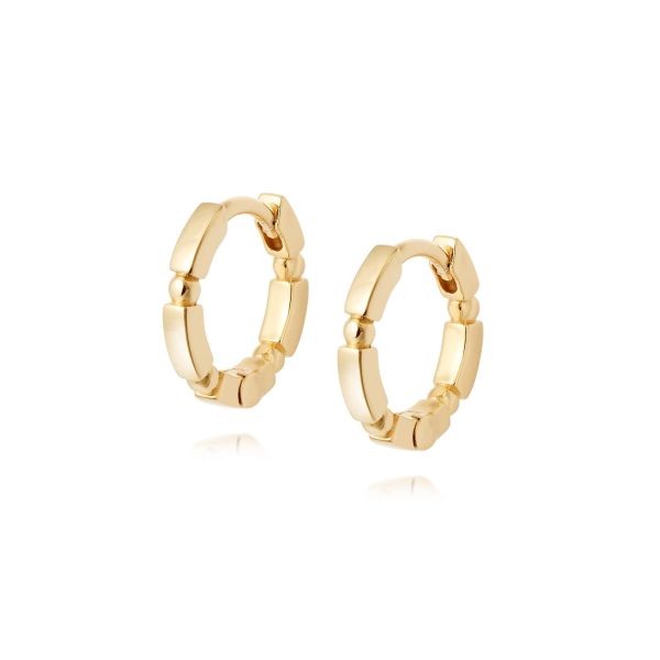 Bar & Ball Huggie Hoop Earrings 18ct Gold Plate Sale