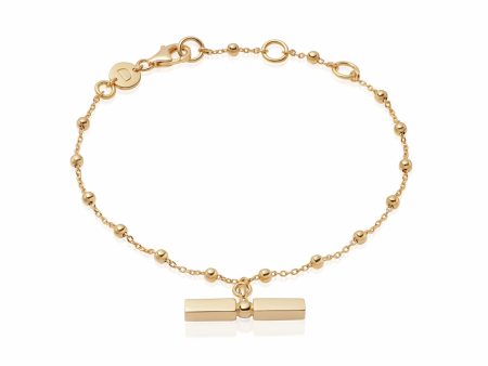 T Bar Bobble Bracelet 18ct Gold Plate Cheap