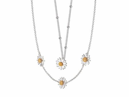 Daisy Chain Necklace Layering Set Sterling Silver Online Sale