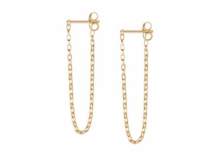 Estée Lalonde Box Chain Earrings 18ct Gold Plate on Sale