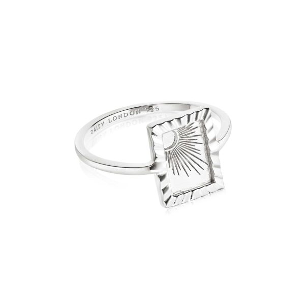 Estée Lalonde Rising Sun Frame Ring Sterling Silver Fashion