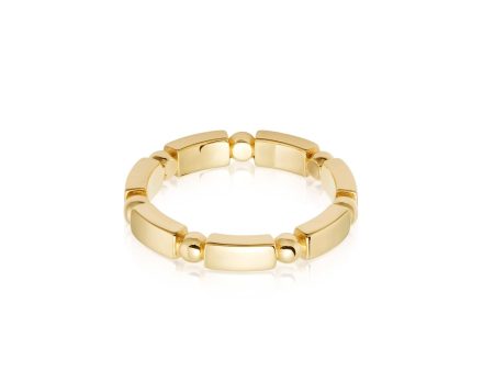 Ball & Bar Chunky Ring 18ct Gold Plate Online now