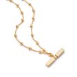 T Bar Bobble Chain Necklace 18ct Gold Plate For Cheap