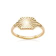 Estée Lalonde Sunburst Shield Ring 18ct Gold Plate Online Hot Sale