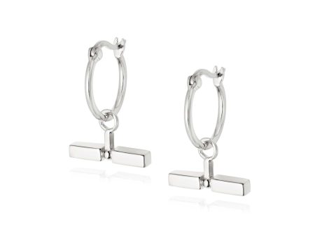 T Bar Earrings Sterling Silver Fashion