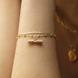 T Bar Bobble Bracelet 18ct Gold Plate Cheap