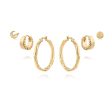 3 Piercing Goddess Earring Stack 18ct Gold Plate Online Sale