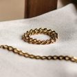 Estée Lalonde Chunky Curb Chain Ring 18ct Gold Plate Online Hot Sale