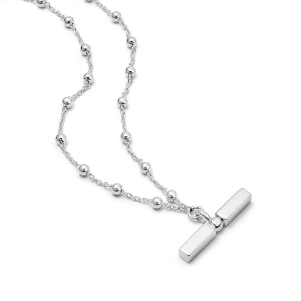 T Bar Bobble Chain Necklace Sterling Silver Online