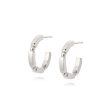 Bar & Ball Midi Hoop Earrings Sterling Silver For Discount