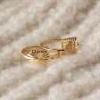 Estée Lalonde Rising Sun Frame Ring 18ct Gold Plate For Sale