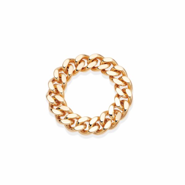 Estée Lalonde Chunky Curb Chain Ring 18ct Gold Plate Online Hot Sale