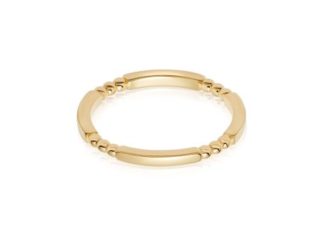 Bar & Ball Stacking Ring 18ct Gold Plate Fashion