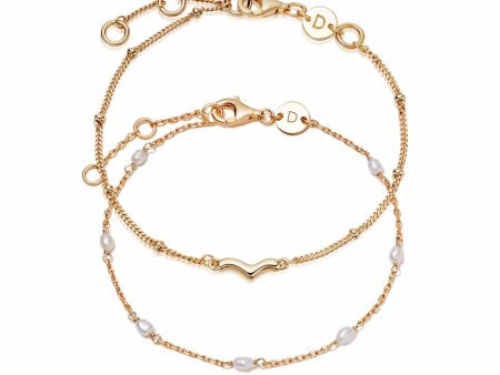 Treasured Pearls Bracelet Stack 18ct Gold Plate Online Sale