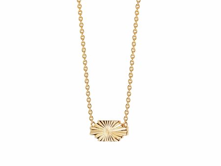 Estée Lalonde Mini Sunburst Shield Necklace 18ct Gold Plate For Discount