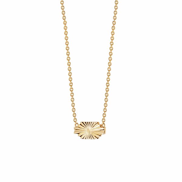 Estée Lalonde Mini Sunburst Shield Necklace 18ct Gold Plate For Discount