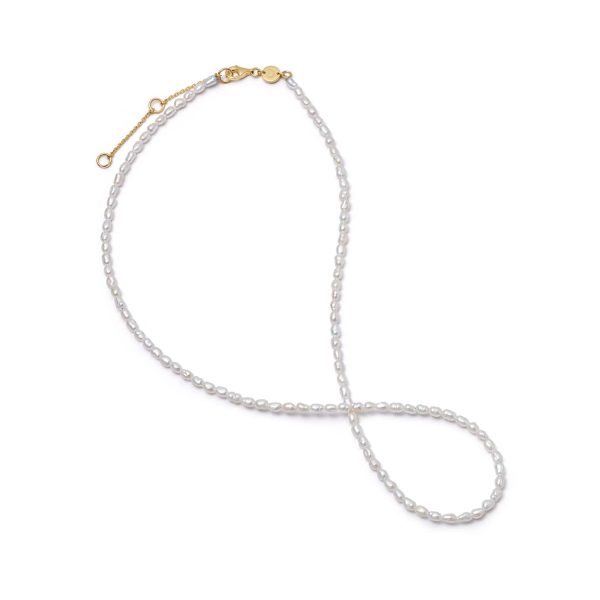 Freshwater Seed Pearl Necklace 18ct Gold Plate For Discount