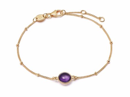 Amethyst Healing Stone Bobble Bracelet 18ct Gold Plate Online