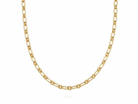 Chunky Linked Chain Necklace 18ct Gold Plate Discount