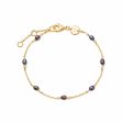 Black Seed Pearl Chain Bracelet 18ct Gold Plate Fashion