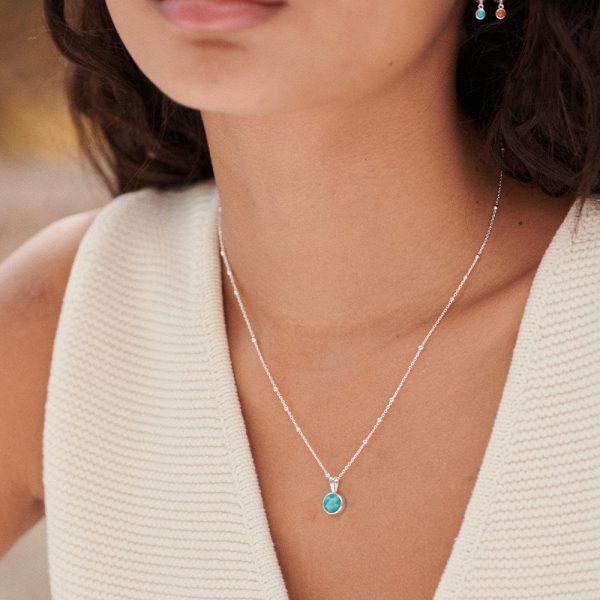 Turquoise Healing Stone Necklace Sterling Silver For Discount