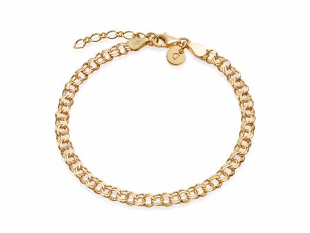 Double Curb Chain Bracelet 18ct Gold Plate Sale