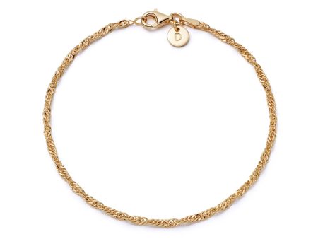 Polly Sayer Fine Chain Bracelet 18ct Gold Plate For Sale