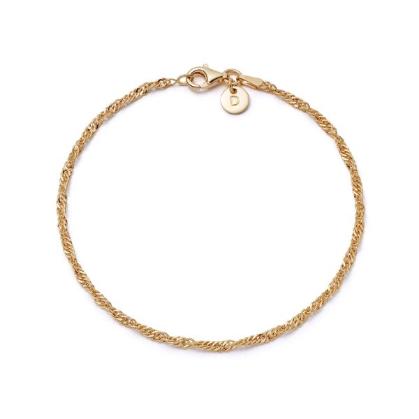 Polly Sayer Fine Chain Bracelet 18ct Gold Plate For Sale