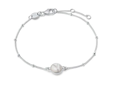 Howlite Healing Stone Bobble Bracelet Sterling Silver on Sale