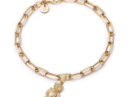 Shrimps Teddy Bear Charm Bracelet 18ct Gold Plate For Discount