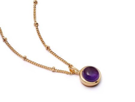 Amethyst Healing Stone Necklace 18ct Gold Plate on Sale