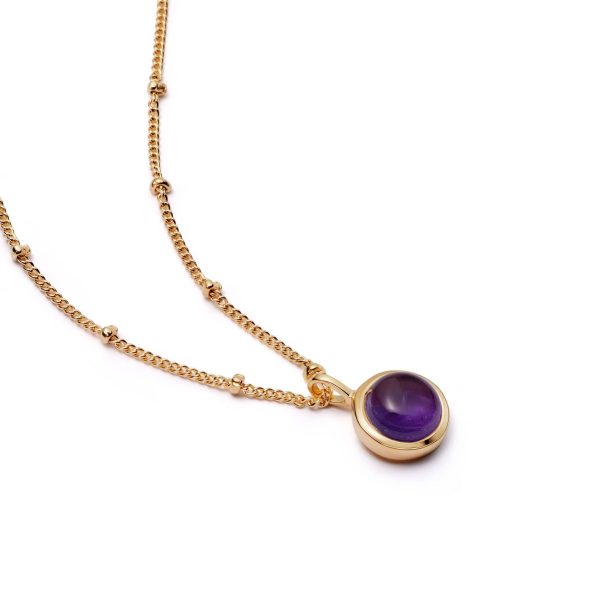 Amethyst Healing Stone Necklace 18ct Gold Plate on Sale