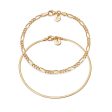 Extra Fine Bracelet Stack 18ct Gold Plate For Discount