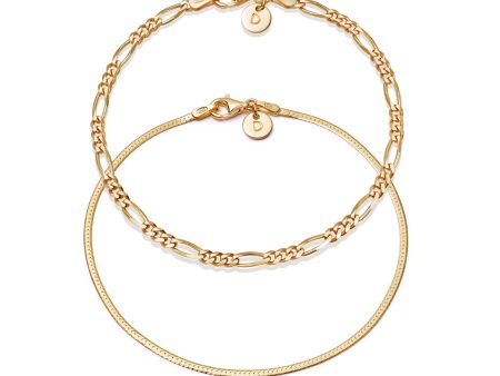 Extra Fine Bracelet Stack 18ct Gold Plate For Discount