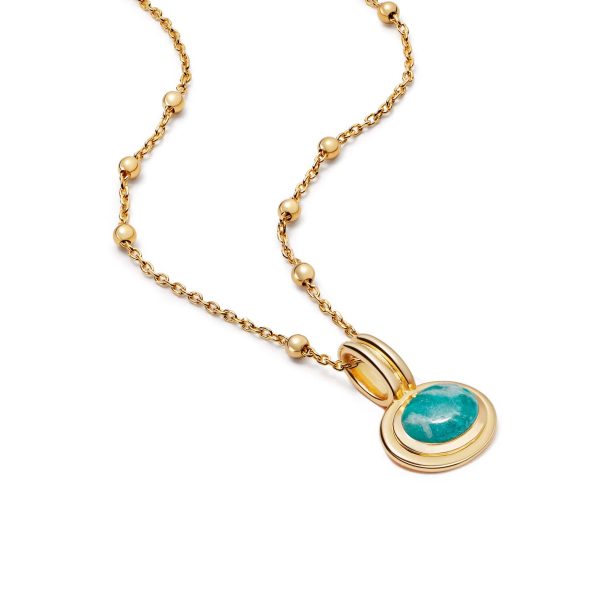 Amazonite Pendant Necklace 18ct Gold Plate Sale