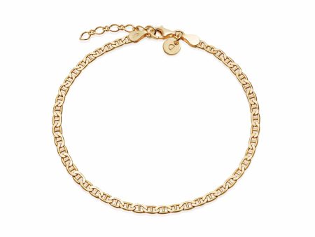 Infinity Flat Chain Bracelet 18ct Gold Plate For Discount