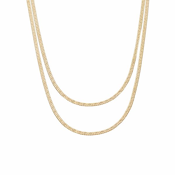 Original Snake Chain Necklace Layering Set 18ct Gold Plate Online