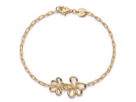 Daisy Bow Bracelet 18ct Gold Plate Supply