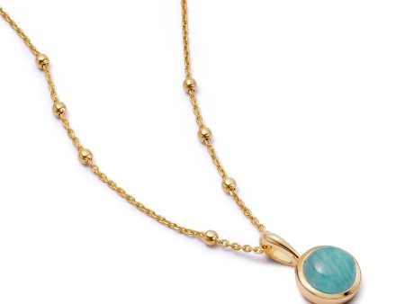 Amazonite Healing Stone Necklace 18ct Gold Plate Discount